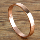 Max Stainless Steel Bracelet Cuff Bangle Round Wristband for Men 8mm Rose Gold