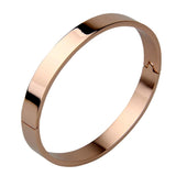 Max Stainless Steel Bracelet Cuff Bangle Round Wristband for Men 8mm Rose Gold