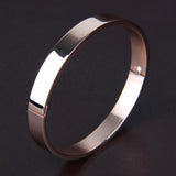Max Stainless Steel Bracelet Cuff Bangle Round Wristband for Men 8mm Rose Gold