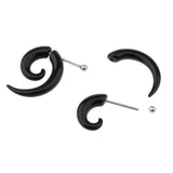 Max 1 Pair Black Acrylic Fake Spiral Snail U-shaped Ear Expander Stud 16g 5mm