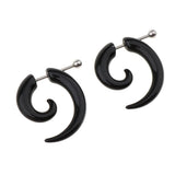 Max 1 Pair Black Acrylic Fake Spiral Snail U-shaped Ear Expander Stud 16g 5mm