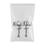 Max Mens Dangle Earrings Cross Hands Pendant Stainless Steel Hoop ear clip