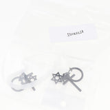 Max Black Stainless Steel Cross Hexagram Star Charms Drop Earring Non-piercing
