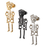 Max Halloween Punk Skull Head Skeleton Earring Stud Party Costume Black