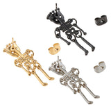 Max Halloween Punk Skull Head Skeleton Earring Stud Party Costume Black