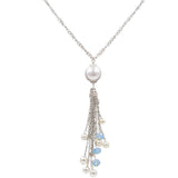 Max Vintage Necklace Sweater Chain Tassel Pendant Necklace for Women Silver