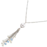 Max Vintage Necklace Sweater Chain Tassel Pendant Necklace for Women Silver