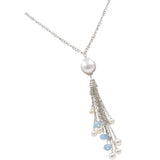 Max Vintage Necklace Sweater Chain Tassel Pendant Necklace for Women Silver