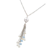Max Vintage Necklace Sweater Chain Tassel Pendant Necklace for Women Silver