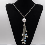 Max Vintage Necklace Sweater Chain Tassel Pendant Necklace for Women Silver