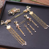 Maxbell 1 Suit Wedding Hair Comb Hairpins Earrings Jewelry Chinese Hair Accessories