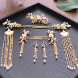 Maxbell 1 Suit Wedding Hair Comb Hairpins Earrings Jewelry Chinese Hair Accessories