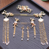 Maxbell 1 Suit Wedding Hair Comb Hairpins Earrings Jewelry Chinese Hair Accessories