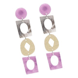 Max Women Acrylic Geometric Bohemian Drop Earrings Studs Dangle Jewelry Purple