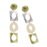 Max Women Acrylic Geometric Bohemian Drop Earrings Studs Dangle Jewelry Green