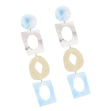 Max Women Acrylic Geometric Bohemian Drop Earrings Studs Dangle Jewelry Blue