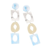 Max Women Acrylic Geometric Bohemian Drop Earrings Studs Dangle Jewelry Blue