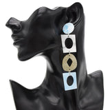 Max Women Acrylic Geometric Bohemian Drop Earrings Studs Dangle Jewelry Blue