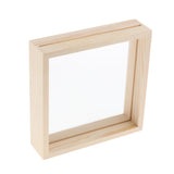 Creative double-sided glass specimen transparent wooden frame 15.7 x 15.7cm