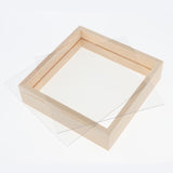 Creative double-sided glass specimen transparent wooden frame 15.7 x 15.7cm