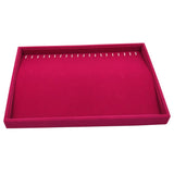 Maxbell Rose Pink Velvet Jewelry Display Organizer Box Tray Showcase Necklace Tray