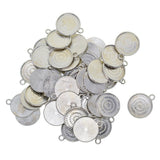 Maxbell 50Pcs Round Pendant Blank Cabochon Base Setting Trays DIY Jewelry Making16mm