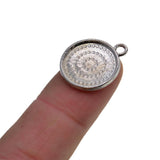 Maxbell 50Pcs Round Pendant Blank Cabochon Base Setting Trays DIY Jewelry Making16mm