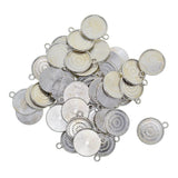 Maxbell 50Pcs Round Pendant Blank Cabochon Base Setting Trays DIY Jewelry Making16mm