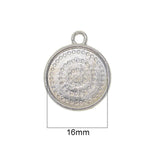 Maxbell 50Pcs Round Pendant Blank Cabochon Base Setting Trays DIY Jewelry Making16mm