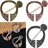 Max Viking Norse Brooch Cloth Fastener Cloak Shawl Scarf Lapel Antique Silver