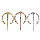 Max Viking Norse Brooch Cloth Fastener Cloak Shawl Scarf Lapel Antique Copper Antique Silver