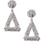 Max Fashion Alloy Metal Geometric Triangle Earrings Big Dangle Earring Silver