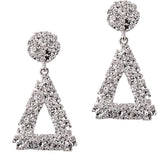 Max Fashion Alloy Metal Geometric Triangle Earrings Big Dangle Earring Silver