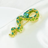 Maxbell Brooch Pin Zodiac Animal Snake Badge  Enamel with CZ Zircons Scarf Clip
