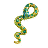Maxbell Brooch Pin Zodiac Animal Snake Badge  Enamel with CZ Zircons Scarf Clip