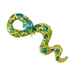 Maxbell Brooch Pin Zodiac Animal Snake Badge  Enamel with CZ Zircons Scarf Clip
