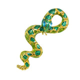 Maxbell Brooch Pin Zodiac Animal Snake Badge  Enamel with CZ Zircons Scarf Clip