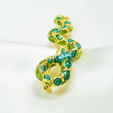 Maxbell Brooch Pin Zodiac Animal Snake Badge  Enamel with CZ Zircons Scarf Clip