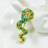 Maxbell Brooch Pin Zodiac Animal Snake Badge  Enamel with CZ Zircons Scarf Clip