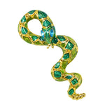 Maxbell Brooch Pin Zodiac Animal Snake Badge  Enamel with CZ Zircons Scarf Clip