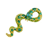 Maxbell Brooch Pin Zodiac Animal Snake Badge  Enamel with CZ Zircons Scarf Clip