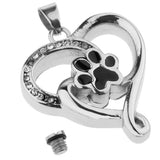 Maxbell Dog Paw Pendant Urn Necklace Ashes Keepsake Memorial Heart for Beloved One