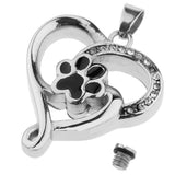 Maxbell Dog Paw Pendant Urn Necklace Ashes Keepsake Memorial Heart for Beloved One