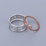 Max Platinum and Gold Plated Pure Copper Couple Ring Love Ring Rose Golden 7