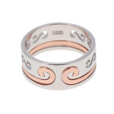 Max Platinum and Gold Plated Pure Copper Couple Ring Love Ring Rose Golden 7