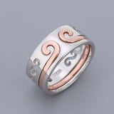 Max Platinum and Gold Plated Pure Copper Couple Ring Love Ring Rose Golden 7