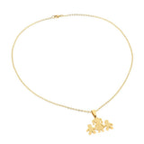 Max Stereoscopic Pendant Necklace Cartoon Family Shape Neck Chain Golden