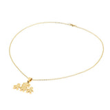 Max Stereoscopic Pendant Necklace Cartoon Family Shape Neck Chain Golden