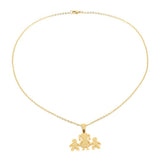 Max Stereoscopic Pendant Necklace Cartoon Family Shape Neck Chain Golden