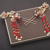 Maxbell Ancient Chinese Tassel Hair Comb Pin Earrings Set Costume Headdress Wedding Tiara Hairband